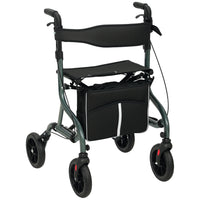 HOMCOM - Déambulateur pliable avec siège pour seniors, 4 roues - vert-Le réglage de la hauteur à cinq niveaux s'adapte aux utilisateurs mesurant de 63 po à 74,8 po (160-190 cm) et se règle facilement grâce à un bouton 