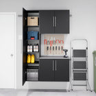 Prepac - Armoire de rangement étroite HangUps de 15 po - noir-3 tablettes ajustables et 1 tablette fixe les tablettes mesurent 0,75 po d'épaisseur