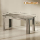 HOMCOM - Table à manger moderne 63 po avec effet bois - gris-Structure solide et pieds triangulaires assurant un soutien et une durabilité solides 