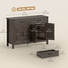 HOMCOM - Buffet 47,2 po L, armoire de rangement, espresso-Étagères réglables offrant des options de rangement personnalisées 
