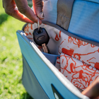 RovR - TravelR 36 Can Soft Cooler Duffel avec bandoulière - Pacifique sud-Compartiment frontal zippé facile d’accès avec pochette pour objets de valeur résistante aux rayures et deux poches ouvertes