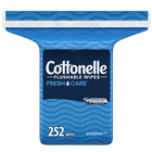 Cottonelle - Lingettes humides jetables dans les toilettes Cottonelle Fresh Care, lingettes humides pour adultes - 1 pack de recharge - 252 lingettes au total-1 pack de recharge de lingettes humides jetables dans les toilettes Cottonelle Fresh Care