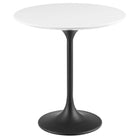 Modway - Lippa Rond de 20 po Bois Table d’appoint - Noir Blanc-Table d’appoint moderne