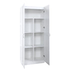 Manhattan Comfort - Hopkins armoire de rangement moderne à 7 étagères 29,61 po - Blanc-Rangement spacieux dans un design élégant et peu encombrant Option d’ajouter des modules pour créer une armoire plus large