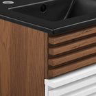 Modway - Render 18" Vanette de salle de bain - Noyer blanc Noir-Assemblée requise
