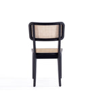 Manhattan Comfort - Lot de 4 chaises de salle à manger Giverny 46 cm style industriel chic - noir et cannage naturel-Livré chez vous entièrement assemblé Aucun assemblage requis