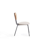 Manhattan Comfort - Lot de 4 chaises de salle à manger Jardin 19,09 po style industriel chic, rembourrées, coloris Nature et Avoine-Dossier de dossier rond unique en rotin