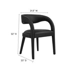 Modway - Pinnacle Cuir végane Chaise à manger Ensemble de 2 - Vinyle noir-Rembourrage en mousse dense