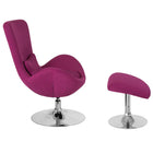 Flash Furniture - Chaise de réception auxiliaire de la série Egg en tissu magenta avec pouf-Rembourrage en tissu magenta