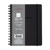 Cambridge - Carnet à onglets - 8" x 6" - Noir-Couvertures avant et arrière robustes avec coins arrondis. 