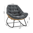 Manhattan Comfort - Ensemble moderne Benson de 3 pièces pour patio avec fauteuils à bascule - Gris - Lot de 3-Fabriqué en tissu imperméable de haute qualité avec un revêtement résistant aux UV