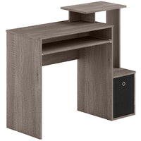 HOMCOM - Bureau d'ordinateur avec plateau à clavier coulissant - 39,25 po L x 15,75 po l x 34 po H - gris-Structure en panneau de particules avec revêtement en mélamine lisse et protecteur