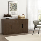 Manhattan Comfort - Buffet moderne Rivington 60" à 4 portes - Noyer-Quatre niveaux spacieux offrent un généreux espace de rangement dissimulé pour le stockage de la salle à manger, l’organisation du salon ou la décoration de l’entrée