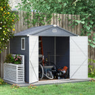 Outsunny - Abri de jardin 8'x6' porte à loquet bouches d'aération, gris foncé-Polypropylène et aluminium pour une longue durée de vie 