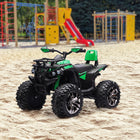 Aosom - VTT enfant 12 V à batterie avec phares - Vert-Moteurs 12 V offrant une puissante propulsion arrière 