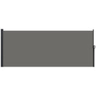 Outsunny - Store latéral rétractable - 13 pi x 6 pi - gris foncé-Auvent de jardin avec revêtement PU UV30+ protège du vent, du soleil et des rayons ultraviolets
