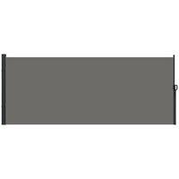 Outsunny - Store latéral rétractable - 13 pi x 6 pi - gris foncé-Auvent de jardin avec revêtement PU UV30+ protège du vent, du soleil et des rayons ultraviolets
