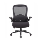 Nicer Interior - Chaise de travail à bras rabattable pour utilisation intensive-Le support lombaire réglable intégré aide à soulager le stress du bas du dos et offre un soutien pendant de longues périodes assises