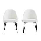 Manhattan Comfort - Lot de 2 chaises de salle à manger modernes Gracie 61,5 cm, revêtement similicuir blanc et noir-Chaise de salle à manger moderne pour salle à manger et usage de travail lot de 2