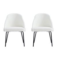 Manhattan Comfort - Lot de 2 chaises de salle à manger modernes Gracie 61,5 cm, revêtement similicuir blanc et noir-Chaise de salle à manger moderne pour salle à manger et usage de travail lot de 2