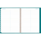 AT-A-GLANCE - Agenda scolaire hebdomadaire/mensuel Signature Lite 2024-2025 - 8 3/8 po x 11 po - sarcelle - anglais-La reliure à double spirale bronze antique résiste aux accrocs et se pose à plat pour une utilisation facile. 