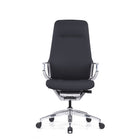 DecentLiving - Chaise de bureau à dossier pleine hauteur - Noir-Chaise de bureau en cuir véritable haut de gamme