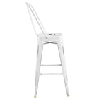 Modway - Promenade Métal Tabouret de bar - Blanc-Capsules de pied non marquées