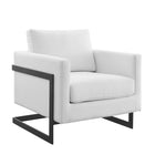 Modway - Posse Tissu rembourré Chaise d’accent - Noir Blanc-Chaise d’accent moderne