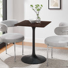 Modway - Lippa 24 po Carré Bois Table à manger, Noyer cerisier noir-Bords biseautés