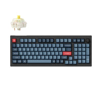 Keychron - V5 Max RGB Wireless Mechanical Keyboard - Banana Switch - 96% Layout with Knob - Carbon Black-Connectivité exceptionnelle : Passez sans effort d'un appareil à l'autre avec la connexion sans fil 2,4 GHz ou Bluetooth 5.1, offrant des temps de réponse rapides et des capacités multitâches sur votre ordinateur, téléphone et tablette.