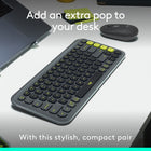 Logitech - Pop Icon ensemble clavier et souris Bluetooth - Graphite-Conçu pour ne pas ressembler aux autres: cet ensemble clavier et souris sans fil compact est tout sauf ordinaire. Son design moderne et profilé en plastique recyclé est disponible en couleurs assorties

