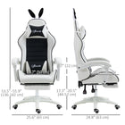 HOMCOM - Chaise de gamer inclinable avec repose-pieds - noir-Hauteur réglable de 17,3 po-20,5 po (44-52 cm), la chaise de jeu s’adapte à votre posture et à votre bureau