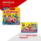 Hasbro - Jeu Hasbro : jeu Operation-jeu imprévisible et drôle pour les enfants : lorsqu'un joueur frappe les côtés avec la pince à épiler, les enfants peuvent rire tandis que - buzzzzz ! - le buzzer surprenant se déclenche et le nez rouge de cavity sam s'allume