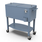 Permasteel - Glacière de patio roulante 80 pintes avec séparateur et étagère - bleue-Sa grande capacité de 80 pintes offre un espace généreux pouvant contenir jusqu’à 110 canettes de 12 oz, plus de la glace.
