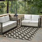 Modway - Cerelia Treillis marocains intérieurs et extérieurs Tapis de 5 pi l x 8 pi L - Noir et beige-Tissage serré à poil bas