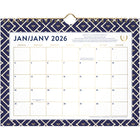 AT-A-GLANCE - Calendrier mural mensuel Emily Ley abeilles bleu marine 2026 - 8 1/2 po H x 11 po l - bilingue-Format des pages : 8 1/2 po H x 11 po l
