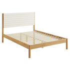 Modway - Olea Bois massif Boucle à touffes de canal Lit de plateforme complet, Feather Oak-Tête de lit tapis en boucle touffée Channel