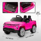 Qaba - Voiture RC pour enfants sous licence CHEVROLET 12V - rose-Télécommande parentale ou contrôle manuel, trois vitesses réglables de 0,8 à 2 mph (1,3-3,2 km/h) 