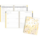 Mead - Agenda scolaire hebdomadaire/mensuel abeille lavande 2025-2026 - 11 po H x 8 1/2 po l - jaune/lavande - bilingue-Reliure à double spirale