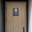 Futech - Panneau de toilette homme avec braille - Gris - Paquet de 2-Application adhésive incluse pour le montage
