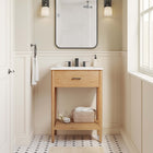Modway - Zaire 24" Armoire de toilette de salle de bain (lavabo non inclus) - Naturel-Tir de poignée métallique