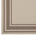 Modway - Rim Bordure solide intérieure et extérieure Tapis de 5 pi l x 8 pi L - Beige clair et beige foncé-Polypropylène 100% doux