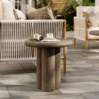 Modway - Tori Rond de 20 pouces Terrasse extérieure Béton Table d’appoint - Noyer vieilli-Table ronde de 20 pouces