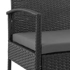 Manhattan Comfort - Ensemble de salon de patio moderne Noli pour 2 personnes avec table d’appoint - noir et gris - ensemble de 3 pièces-Hauteur d’assise : 44 cm Profondeur d’assise : 45 cm