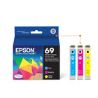 Epson - Cartouches d'encre 69 - Cyan/Magenta/Jaune-Manipulation sans souci - impressions résistantes au maculage, à la décolouration et à l’eau