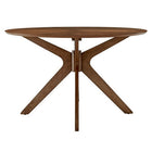 Modway - Crossroads Rond 47 po Bois Table à manger, Noyer-Table de cuisine en bois