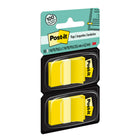 Post-it - Drapeaux 1 po x 1,7 po - Jaune - 50 Drapeaux/Distributeur - 2 Distributeurs/Paquet-1 po  