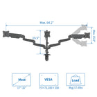 ShoppingAll - Support pour écran LCD à triple ressort à gaz avec bras pivotant - noir-6