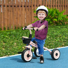 Qaba - Tricycle pour enfants 2-5 ans, vélo bébé avec siège réglable - rose-Roue avant de 10 po et roue arrière de 8 po en EVA 