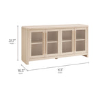 Modway - Evren 4 portes Vitrine de rangement sur le buffet - Ash-Étagères à hauteur ajustable